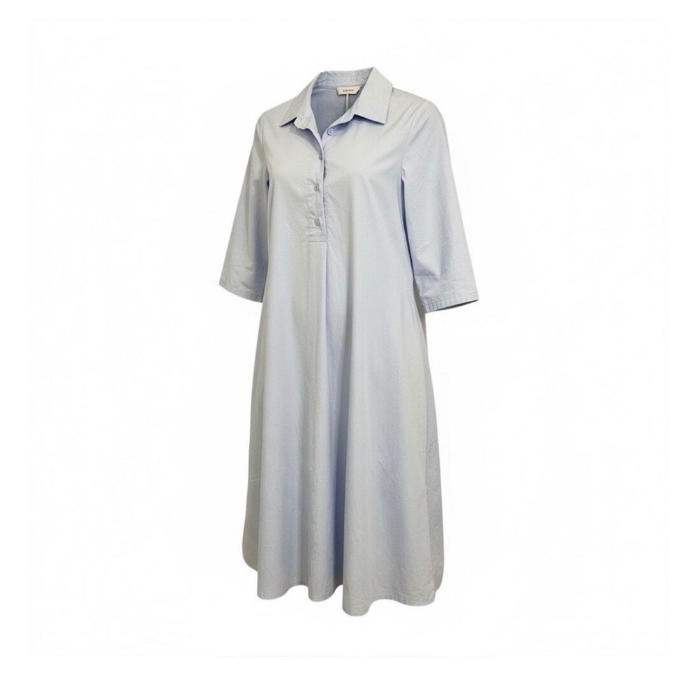 Noeline Paris Shirt Dress Womens XL Blue Ciel Art 2299 Cotton Made in Italy NWT